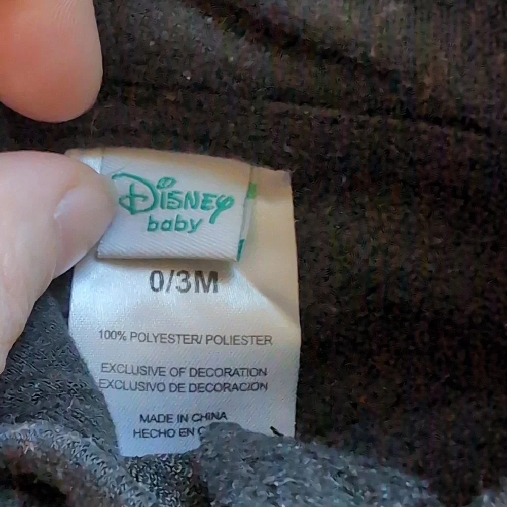 Disney Baby Mickey Mouse Hooded Zip Up Footie Suit Unisex Size 0-3 Months